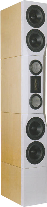 Audimax II est une enceinte  trois voies avec sept haut-parleurs.