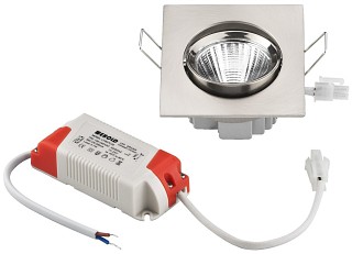 Zubehr Lichttechnik, LED-Einbaustrahler, eckig, 5 W LDSQ-755C/WWS