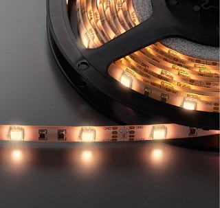 Accesorios Iluminacin, Tiras de LEDs Flexibles, 12 V corriente continuar , Versin Resistente a la Humedad con LEDs 5050 de gran intensidad luminosa (LEDs de 3 chips) LEDS-55MP/WWS