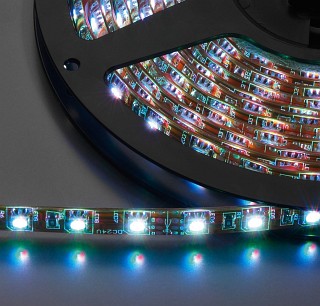 Zubehr Lichttechnik, Flexible LED-Streifen, 24V Gleichstrom , feuchtigkeitsgeschtzte Version mit hoher Lichtstrke LEDS-5MPL/RGB