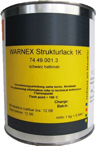 Strukturlack, Warnex 0131 - Strukturlack, schwarz - 1 kg